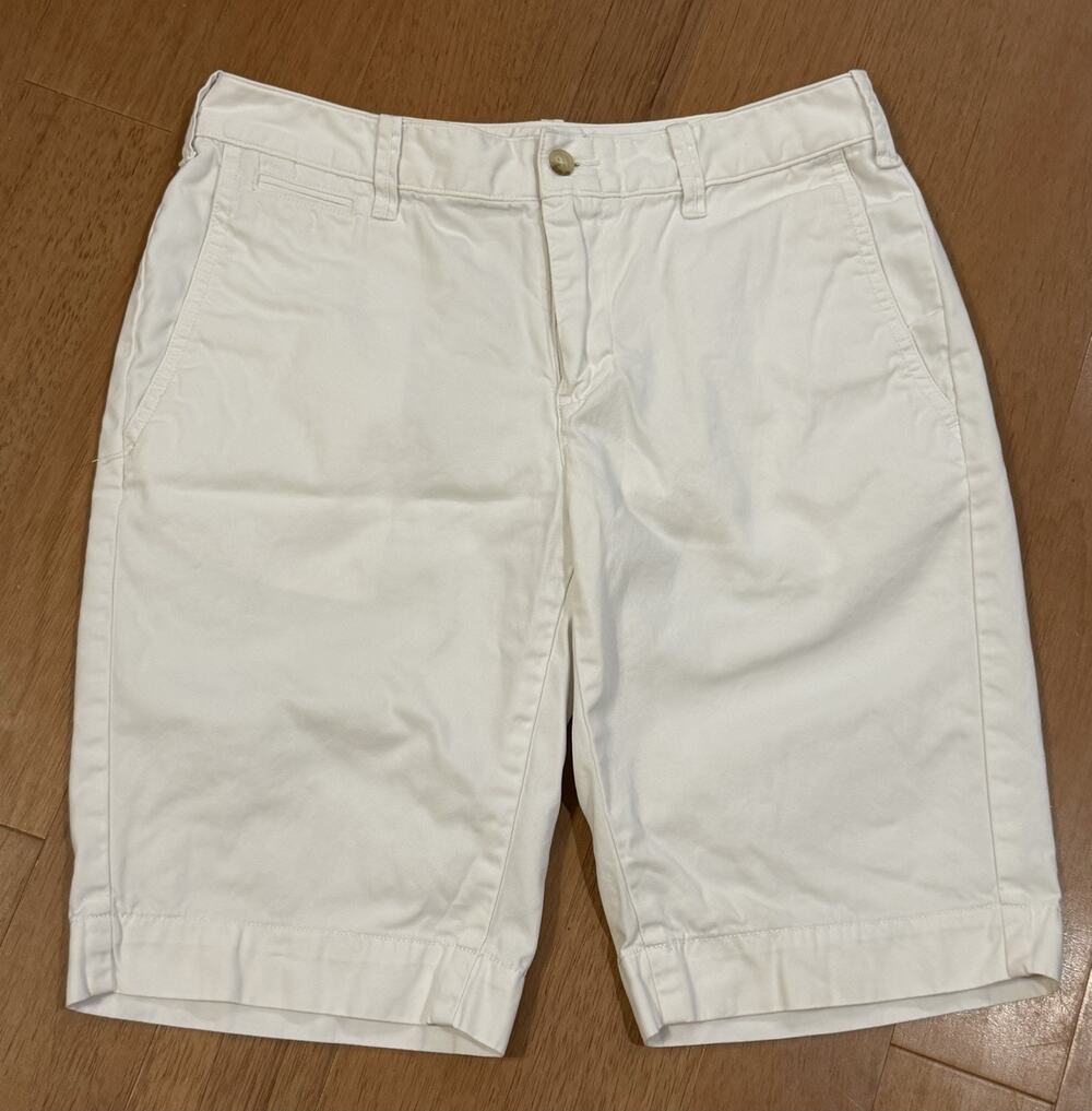 Polo Ralph Lauren Chino Bermuda Shorts Womens 10 White Cotton Logo